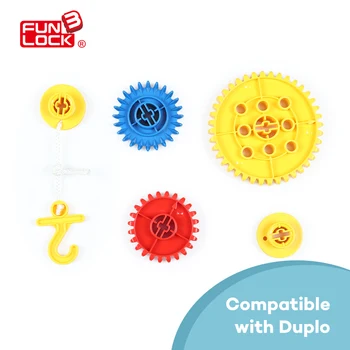 

Funlock Duplo Blocks Toys TOOLO Parts and Pieces Bundle Spare Wheels Parts Building Bricks for Children