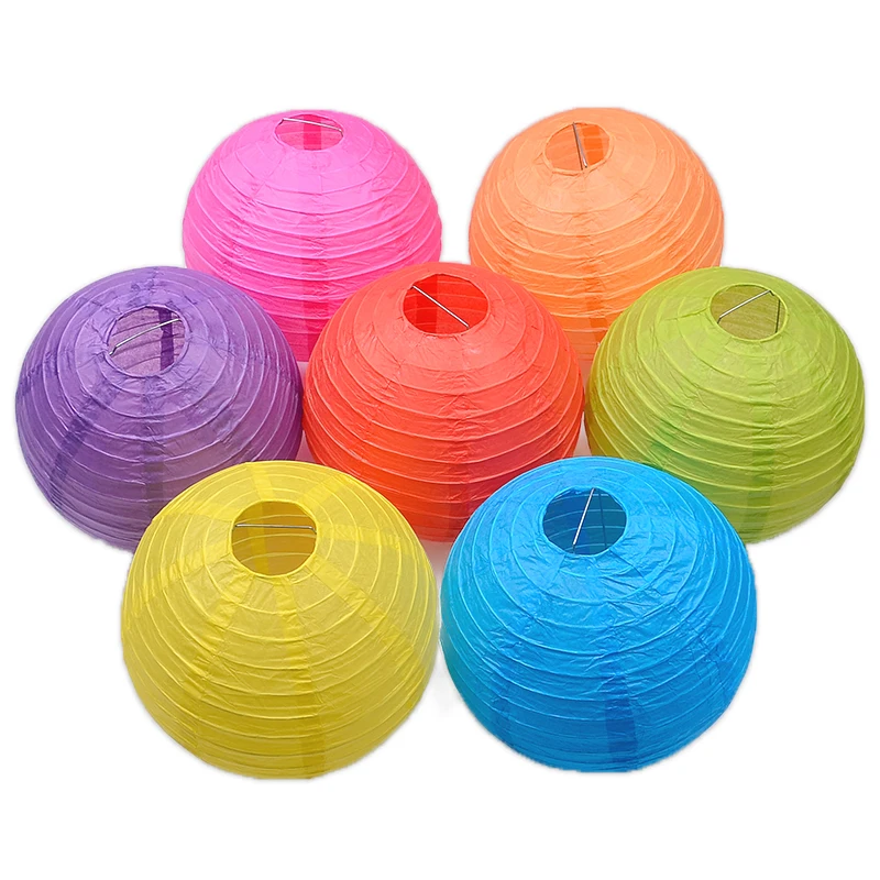 

White Hanging Paper Balls Lamps Birthday Wedding Party Decoration Lampion Children Gift Crafts DIY Round Chinese Paper Lantern