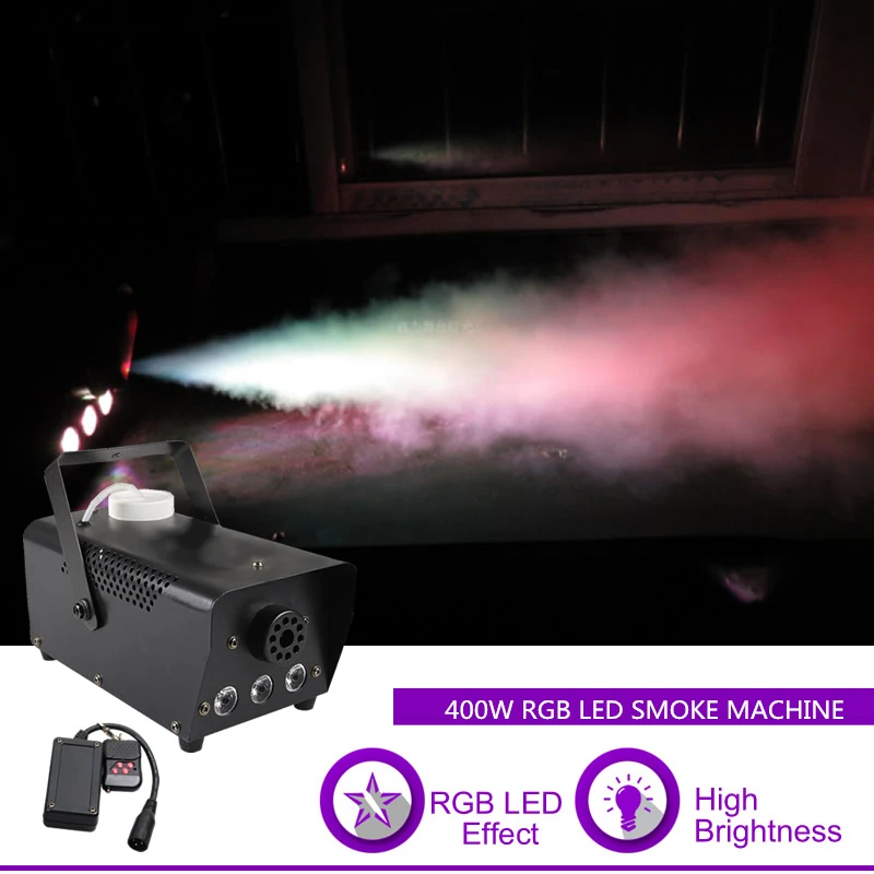 

Sharelife Mini 400W RGB LED Portable Remote Control White Smoke DJ Party Show Stage Lighting Effect Fog Machine RGB400