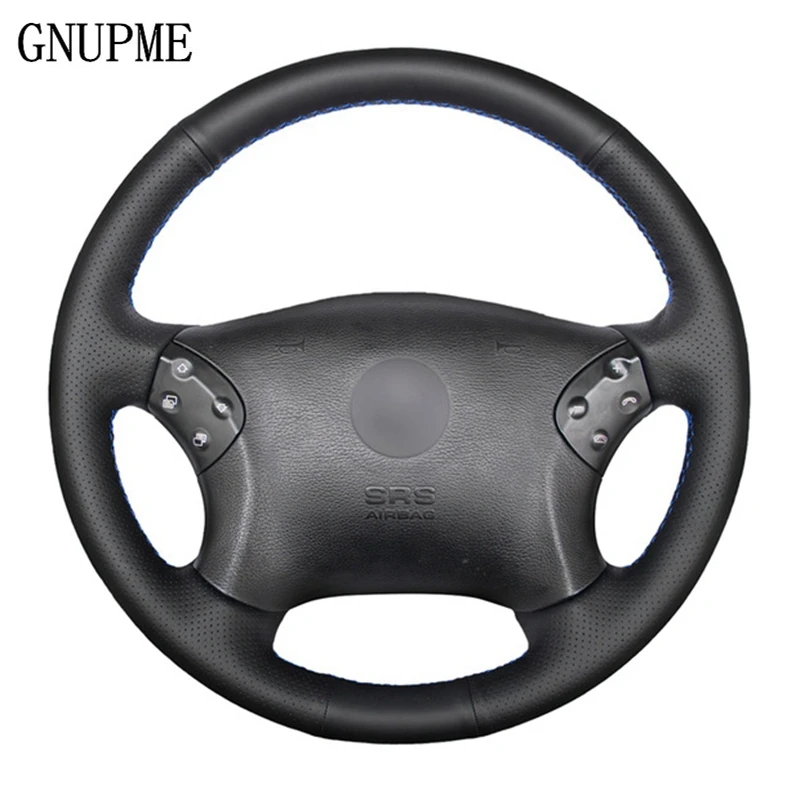 

Hand-stitched Steering Wheel Cover Black Artificial Leather Car Steering Wheel Cover for Mercedes Benz W203 C-Class 2001-2007