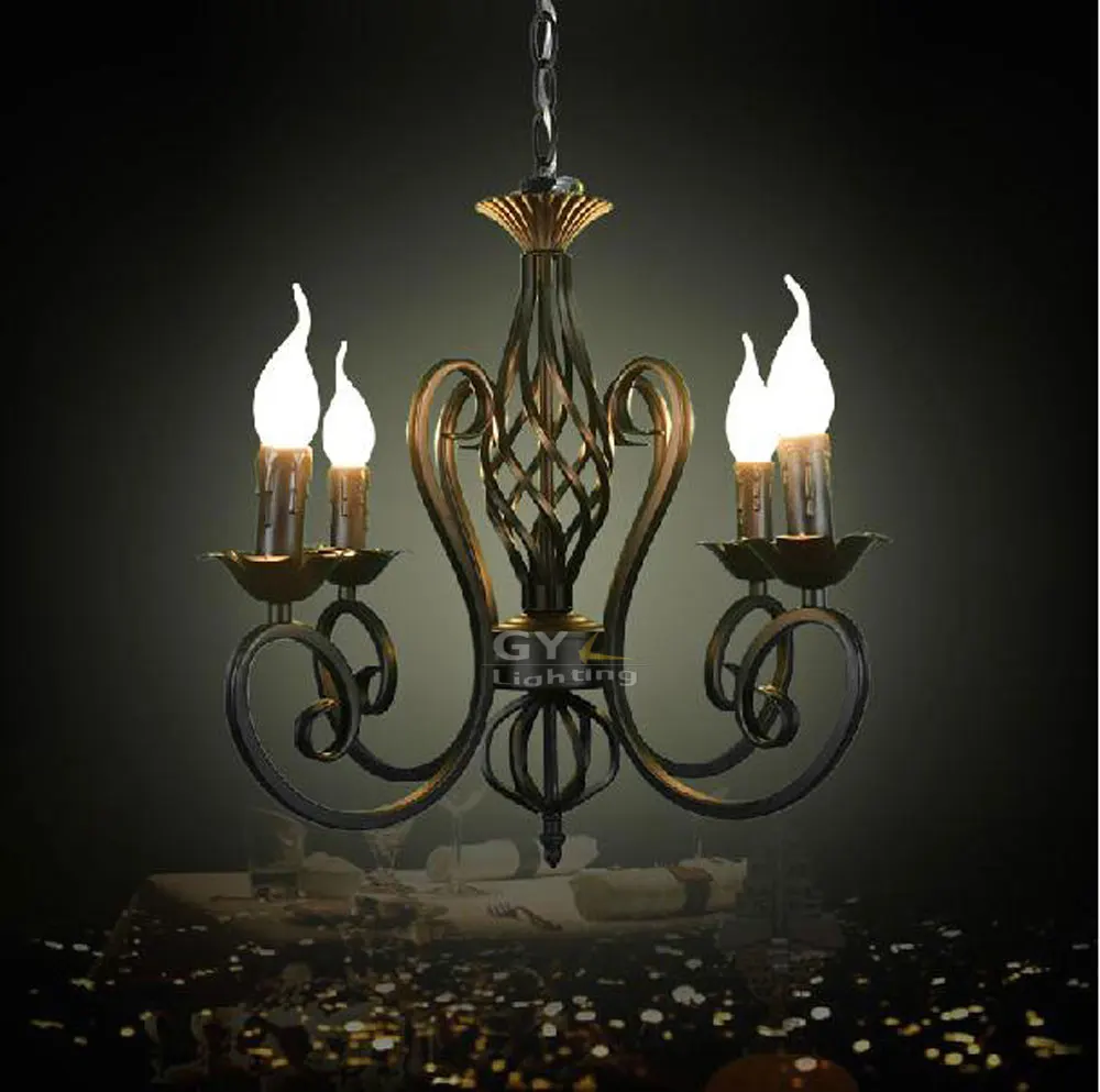 Vintage Luminaria decoration Wrought Iron lustres pendant lights Black
