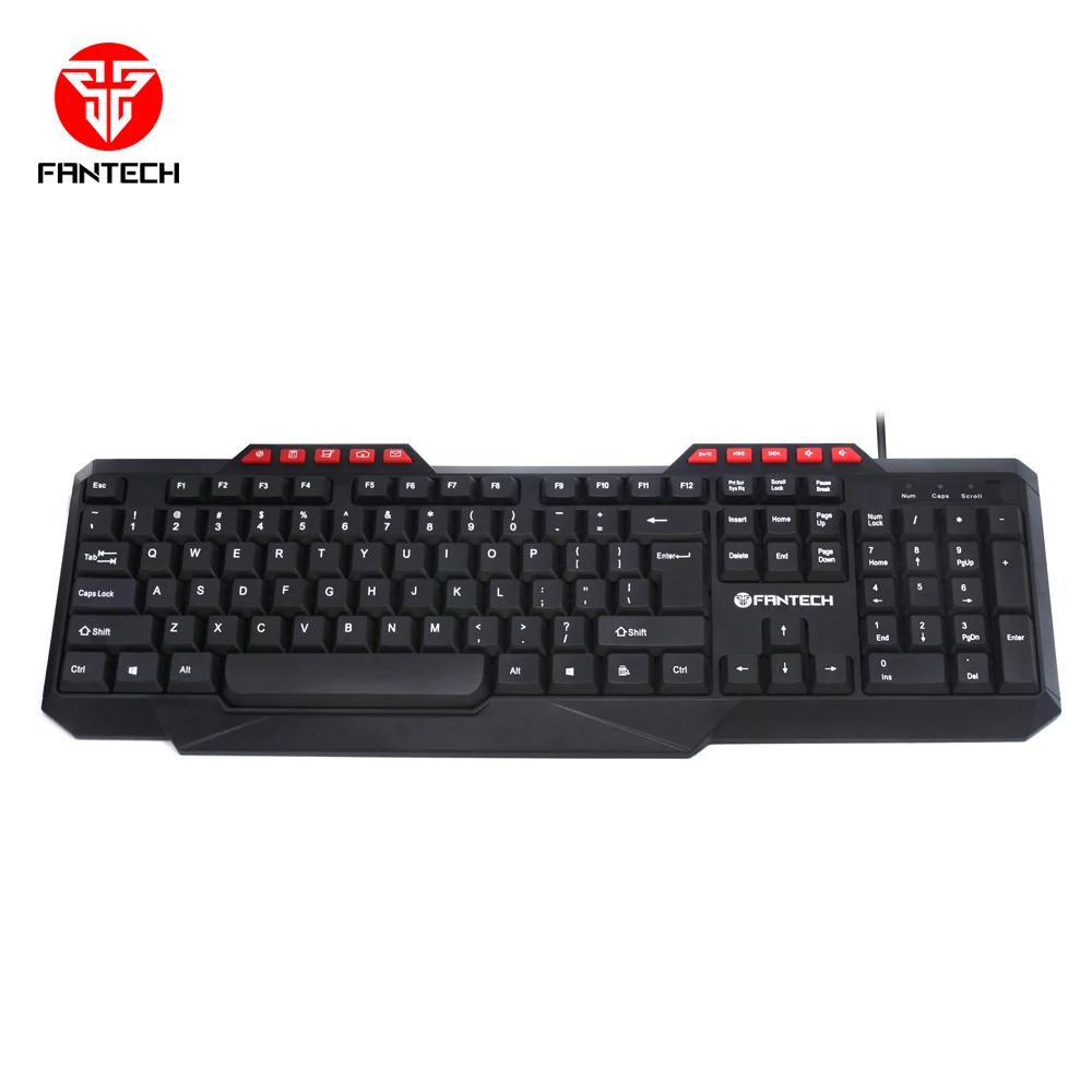 

FANTECH 114 Keys Multifunction 10 Function Key USB Cable Office Keyboard For House Office High Quality Silent Business Keyboard