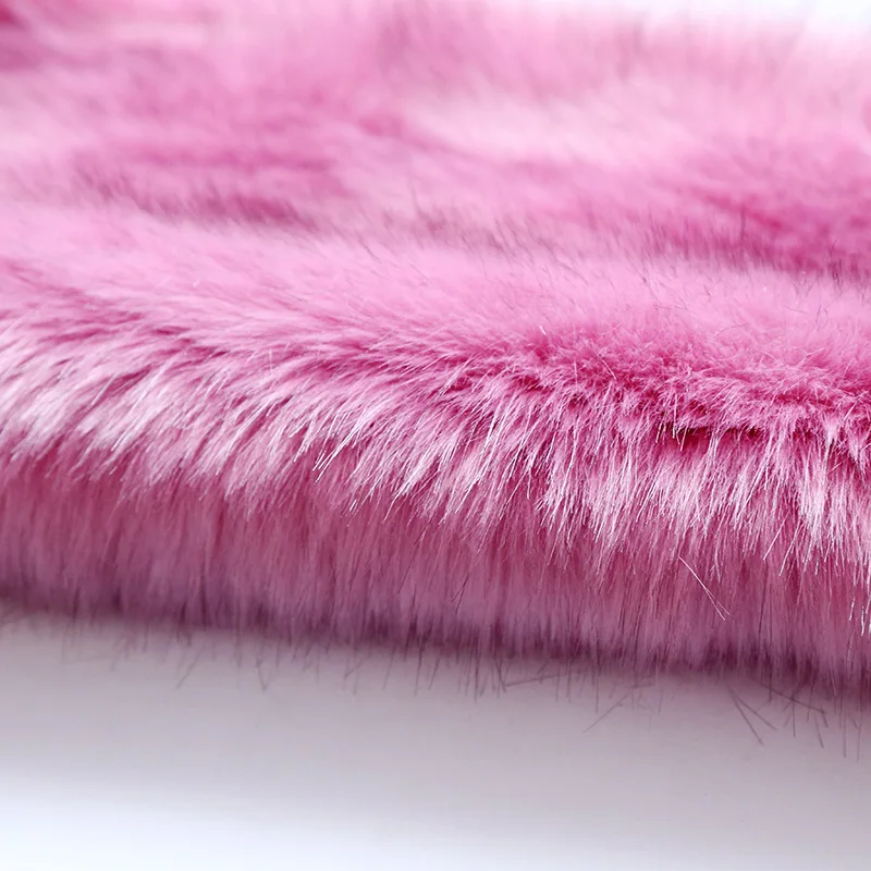 Высококачественная ткань из искусственного лисьего меха, очень мягкая и толстая фетровая ткань из плюша, меховые материалы для одежды, 170 см* 45 см(половина ярда)/шт - Цвет: Розовый