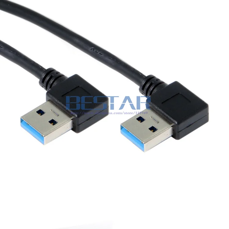 Двойной локоть USB 3,0 тип-a тип A 90 градусов прямоугольный двойной угол папа-папа кабель для передачи данных для компьютера с жестким диском 15 см 0,15 м
