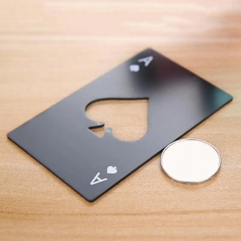 

2019NEW Black Poker Card Beer Bottle Opener Personalized Stainless Steel Spade Card Bottle Opener Kitchen Bar Tool