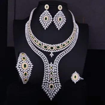 

GODKI 2 Layers Luxury Fashion Women Bridal Cubic Zirconia Love Design Necklace Naija Bride Wedding Dubai Jewelry Set Set