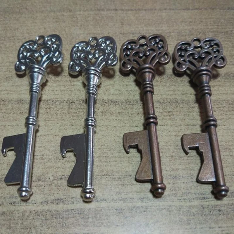 

Wholesale 300 pcs Vintage Key Bottle Opener Antique Key Metal Beer Opener Bronze Skeleton Keychain Bottle Openers