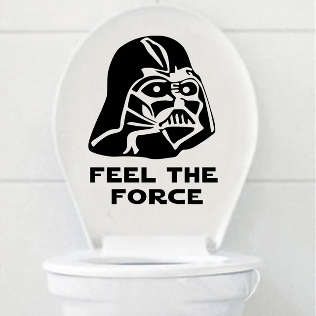 feel the force funny toilet wall sticker diy star wars bathroom stickers waterproof vinyl art poster - Star Wars Bathroom feel the force funny toilet wall sticker diy star wars bathroom stickers waterproof vinyl art poster - Star Wars Bathroom