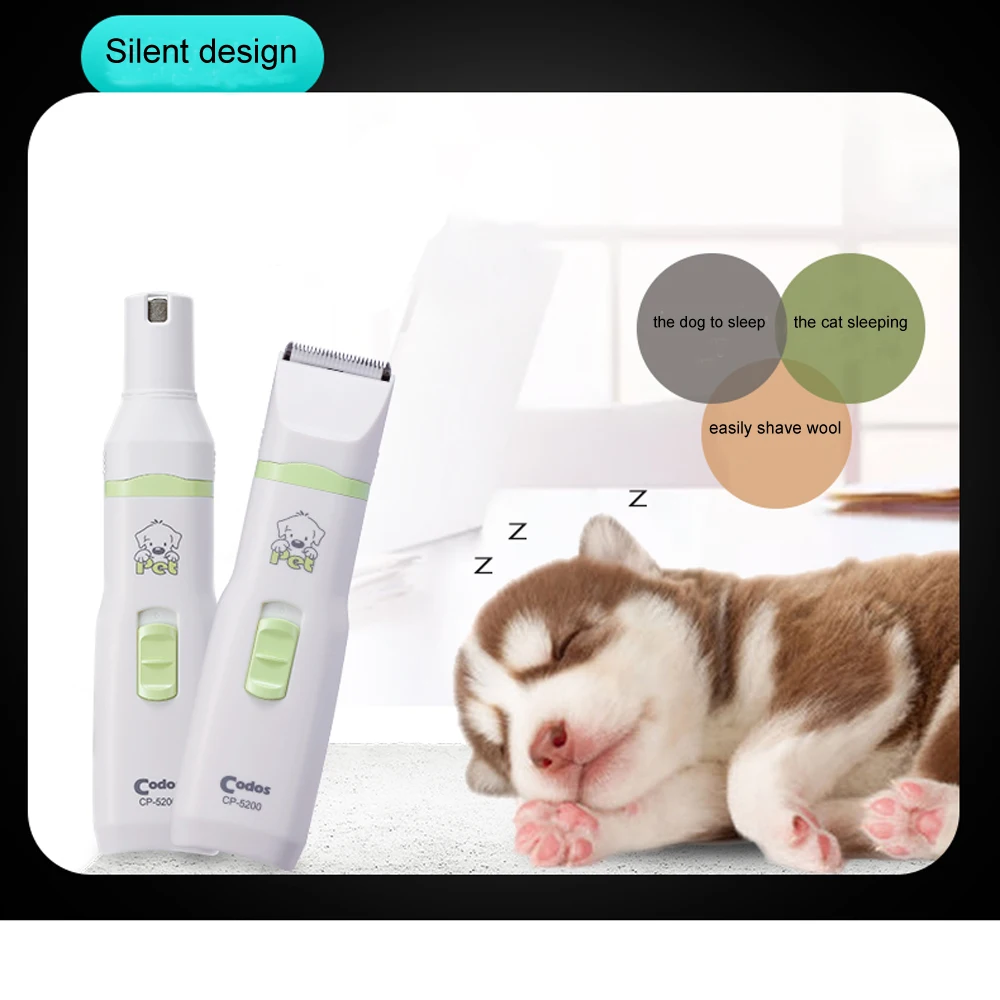 2019 2 in 1 Pet Dog Cat Hair Trimmer Paw Nail Grinder Grooming Clippers Nail Cutter Hair Cutting