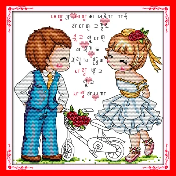 

Bike wedding, counted printed on fabric DMC 14CT 11CT Cross Stitch kits,embroidery needlework Sets Home Decor