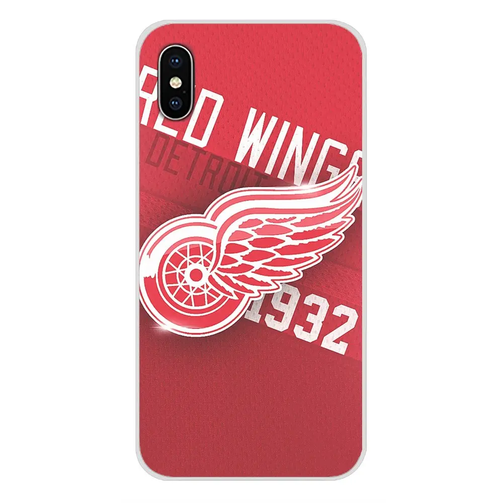 Силиконовый чехол для телефона с изображением хоккея Detroit Red Wings для Apple iPhone X XR XS MAX 4 4S 5 5S 5C SE 6 6S 7 8 Plus ipod touch 5 6