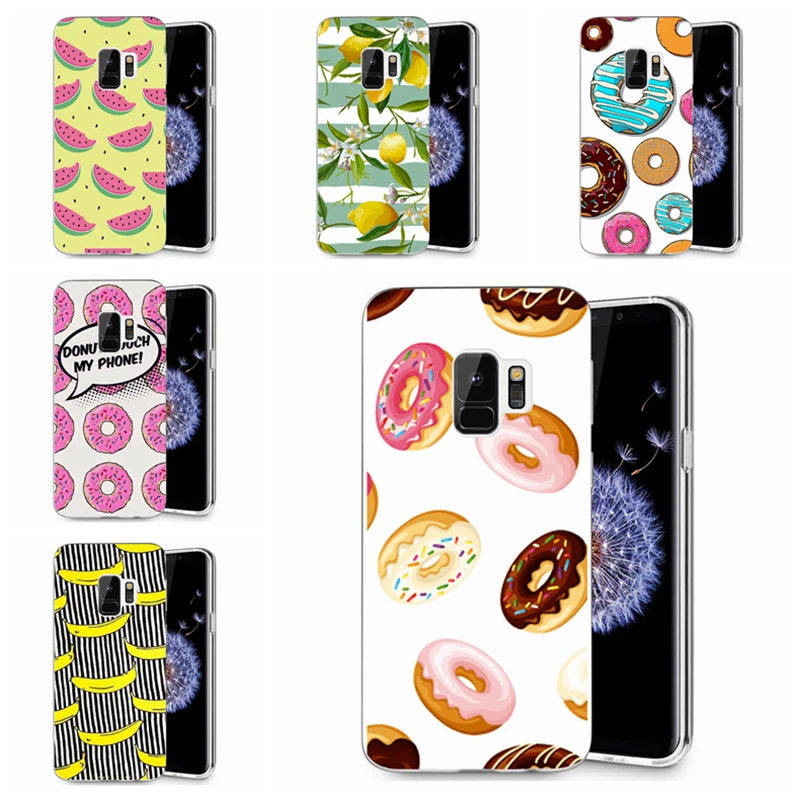 For Samsung Galaxy S9 S9Plus S8 Plus S7 edge Note 8 J500 J530F J720 A3 A5 2016 TPU Colorful Banana Doughnut Painted Case E006 |