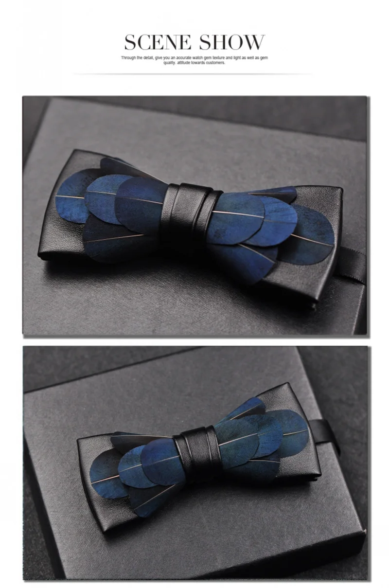 Высококачественные модные галстуки-бабочки для мужчин, галстук для смокинга, креативный декор из перьев, Свадебная вечеринка, красный, черный, зеленый галстук-бабочка
