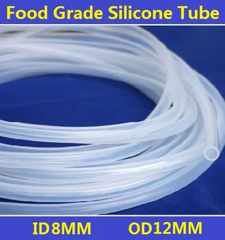 

8X12mm Food Grade Silicone Tube Hose Pipe ID8mm OD12mm New High Quality Free Shipping - 2Meters