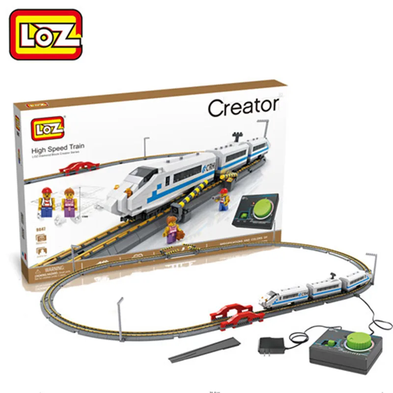 

China Railway High-speed Diamond Building Blocks LOZ Mini Electric Train Model DIY Small Bricks Educational Brinquedos for Kids