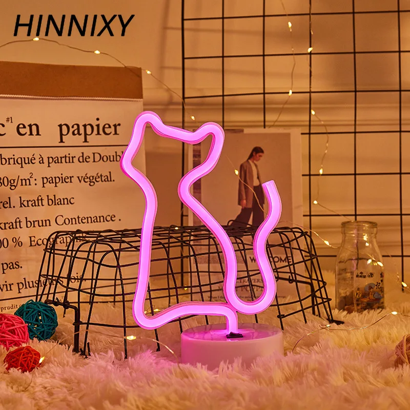 Hinnixy красочный неоновый ночник настольное украшение из светодиодов животное