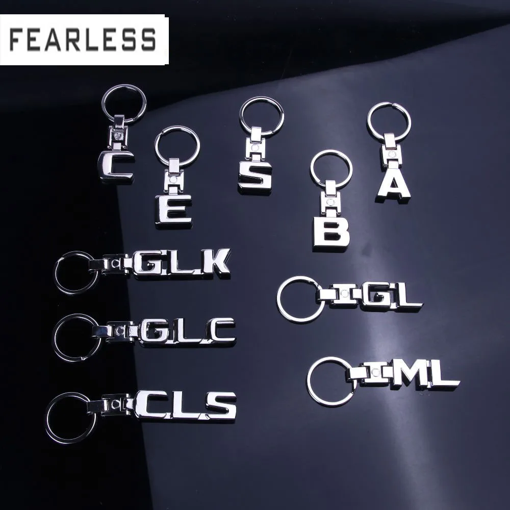 

Key Rings For Mercedes Benz CLS GL GLK GLC ML SLK GLA GLE A B C E S R 3D Car Keychain Metal Keyring Key Chain Rings Keychains