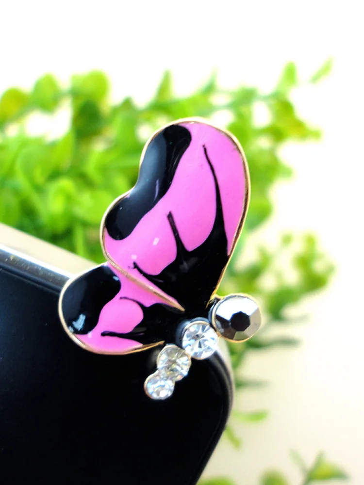 

Colorful Drop oil Butterfly Design Mobile Phone Ear Cap Dust Plug For Iphone For Samsung And All 3.3mm Earphone Dust Plug