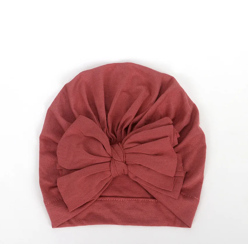 Повязка на голову для маленьких девочек, шапка с бантиком, топ, тюрбан из хлопка, повязка на голову, подарок для детского душа - Цвет: Color 6
