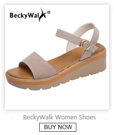 BeckyWalk/Коллекция года; сезон весна; модная женская обувь с вырезами; Летние босоножки на танкетке с закрытым носком; женские шлепанцы из коровьей кожи; женская обувь; WSH2749