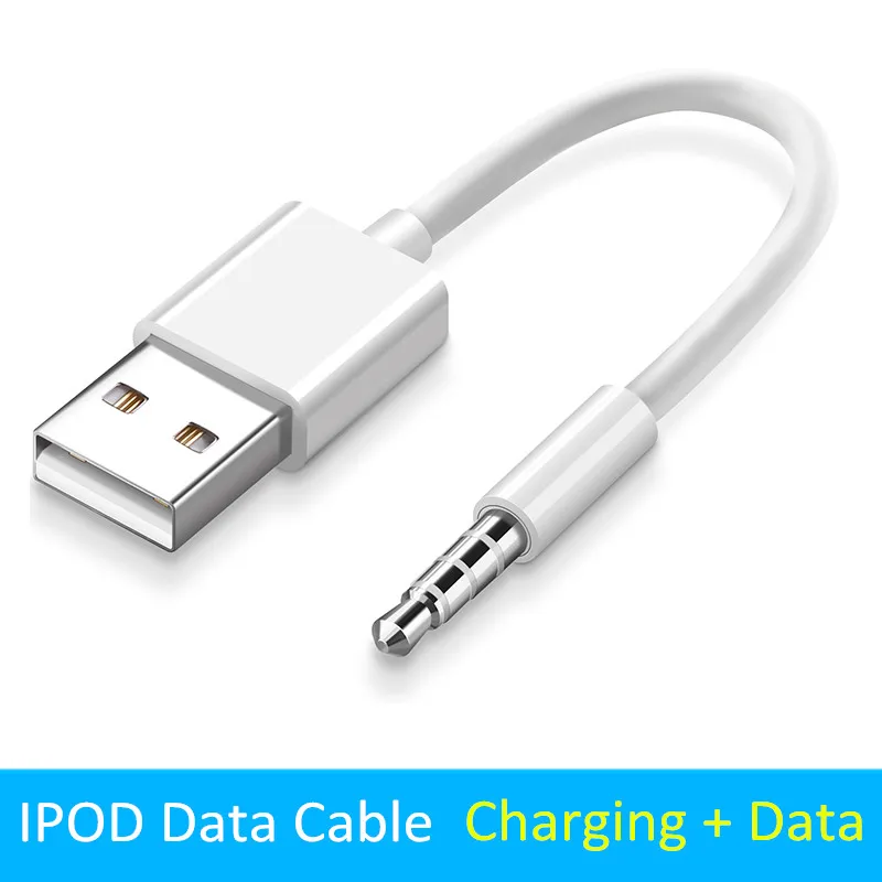 

USB AUX Cable 0.1m USB to Jack 3.5mm Charger Data Cable For Apple iPod Shuffle 4th 5th 6th 7th Jack to USB Cord