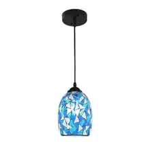 Mediterráneo Azul Mosaicos Comedor Colgante Lámparas Lámpara Colgante Bar Cafe Tiendas de Cocina Clásica Luz Colgante