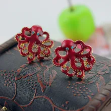Модные серьги-гвоздики модные новые чистые и свежие тихие элегантные серьги-осьминоги 120814 восстановление древних способов