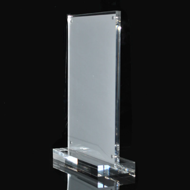 

10pcs A6 Vertical acrylic T type Strong Magnetic Close Acrylic Platform sign card Display Holder QC code Stand Brand Sign Rack