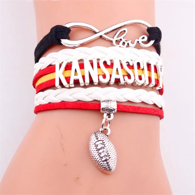 GVUSMIL Jewelry Infinity HOUSTON Football Sports Team Bracelet Sport Friendship Bracelets