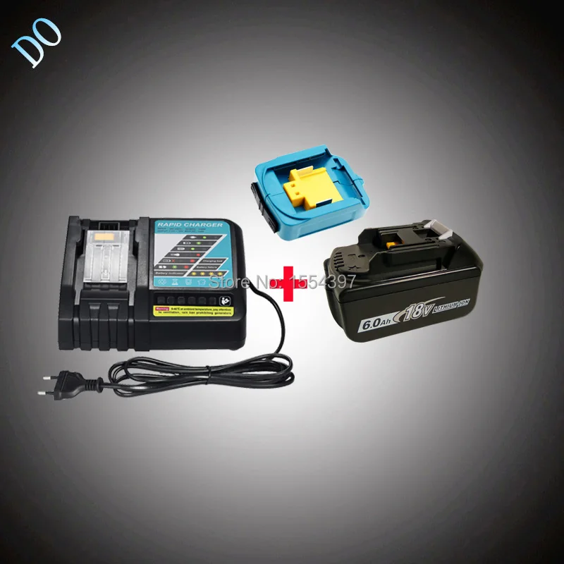 

Charger USB Adapter 6000mAh BL1860 Li-ion Battery Replacement for Makita BL1840 BL1850 LXT400 Rechargeable Power Tool Battery