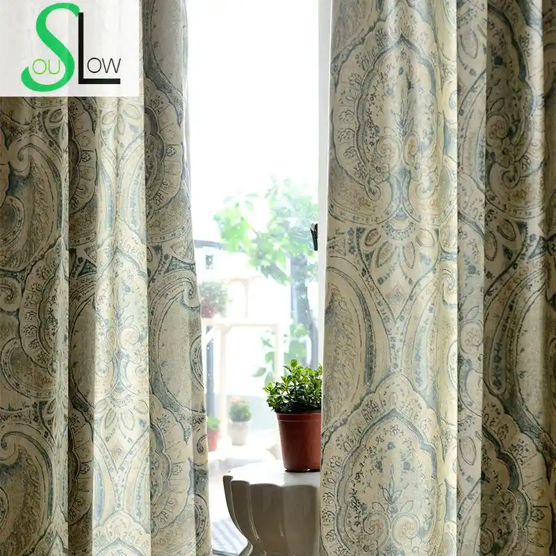 Slow Soul Totem Modern Minimalist Printing Jacquard Window Curtain Curtains Living Room Sale Chinese Vorhang Luxus Roman Vorhang Luxus Window Curtainsjacquard Window Curtains Aliexpress