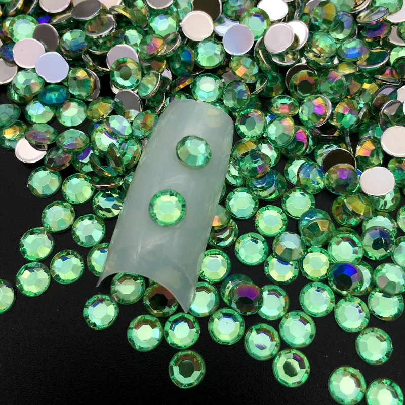 60 шт./упак. 5 мм, Фурнитура для бижутерии, 3D акриловый кристалл украшение для ногтей, со стразами, круглые, цветные, блестящие, украшения для ногтей - Цвет: 09