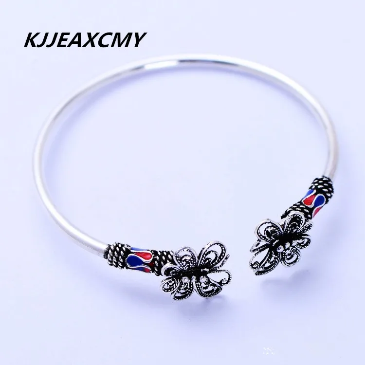 

KJJEAXCMY S925 Sterling Silver Vintage Silver Bracelet women delicate butterfly opening