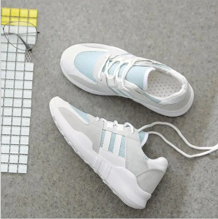 

2019 Spring casual Women Sneakers Air mesh Breathable shoes Flat platform casual shoes female Trainers white pink size 35-42