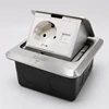 General Purpose EU 2 Pin with PC Socket and EU 2 Pin with US Pin Socket Aluminum Floor Socket ► Photo 2/5