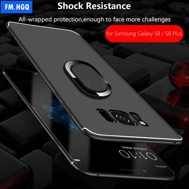 

for Samsung Galaxy S8 case Full Protection PC Knockproof Magnet Phone Cases with Finger Ring for Samsung S8 Plus Case Cover