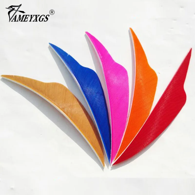 

100PCS 4" Archery Shield Arrow Feather Right Wing Arrow Cut Vanes Natural Turkey Fletching Hunting Compound Recurve Bow Longbow