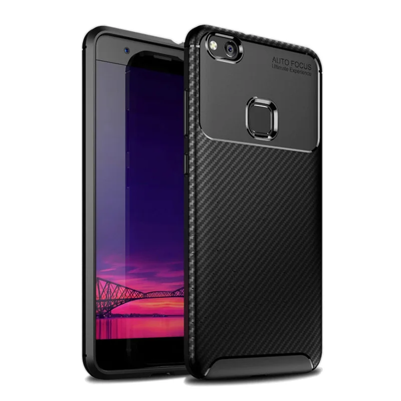 

For Huawei P10 Lite Case Carbon Fiber Silicone Phone Bag For Huawi P10 Case Business Stripe Shockproof Cover For Huawei P10 Lite