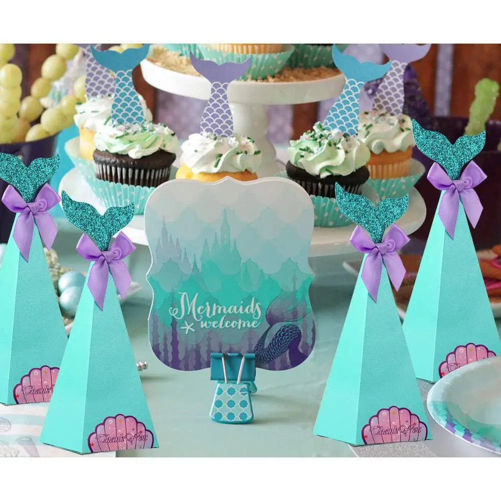 Omilut Mermaid Party Boxes Favors Mermaid Birthday Gift Bags For Kids Baby Shower Under The Sea