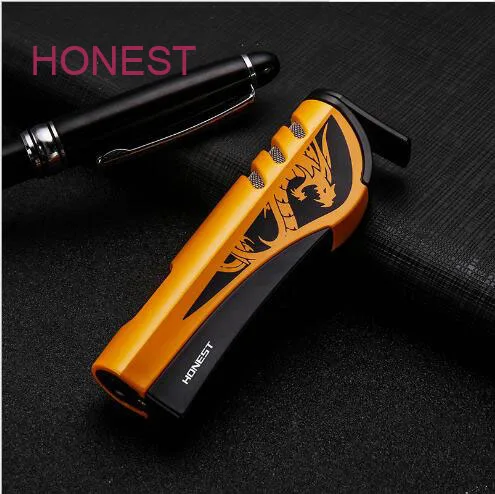 

HONEST blue fire direct inflation inflatable lighter creative personality new metal lighter origin gift package