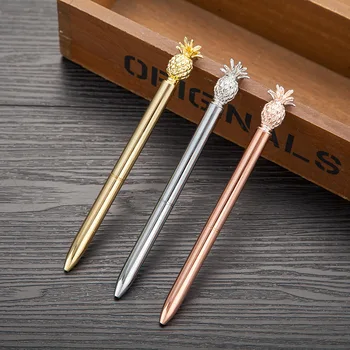 

Rose Gold Pen 1.0mm Metal Ballpoint Pen New Strange Pineapple Pen Stationery Gift Kawaii 3 Color Optional School Office Supplies
