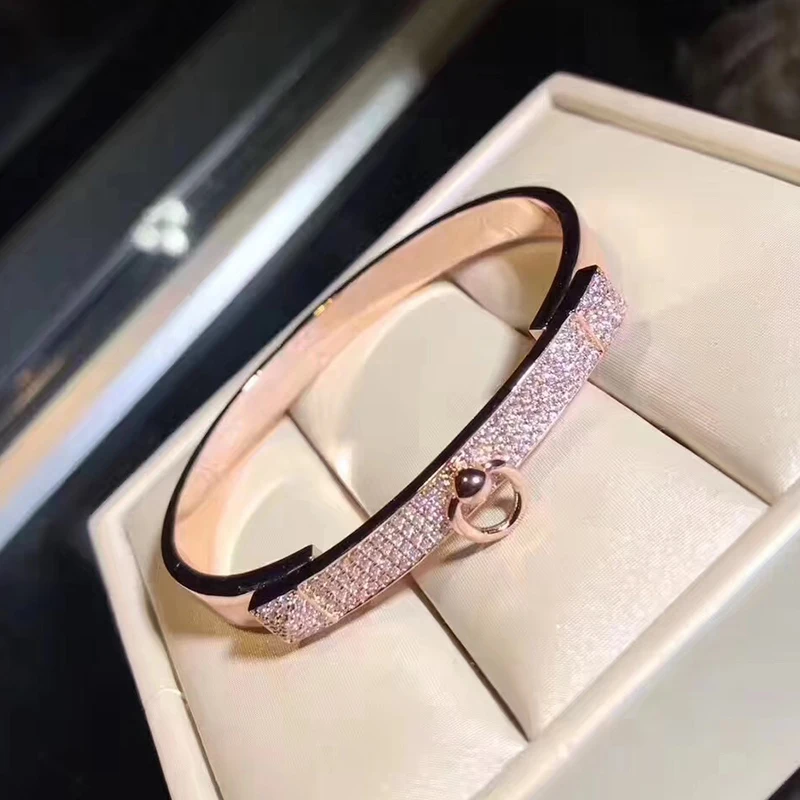 

Brand Pure 925 Sterling Silver bracelet For Women Rose Gold Open Cover Bangle Fashion Silver Bangle Wedding Party Silver Jewelry
