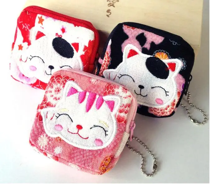 Cartoon Grils Change Coin Purse Canvas Small Purse 20pcs//Pack