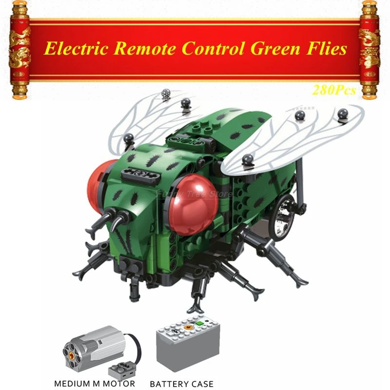 

Happy Birthday Gifts Compatible Legoing Technic Creator Electric Remote Control Green Flies Model Building Blocks Legoing gift