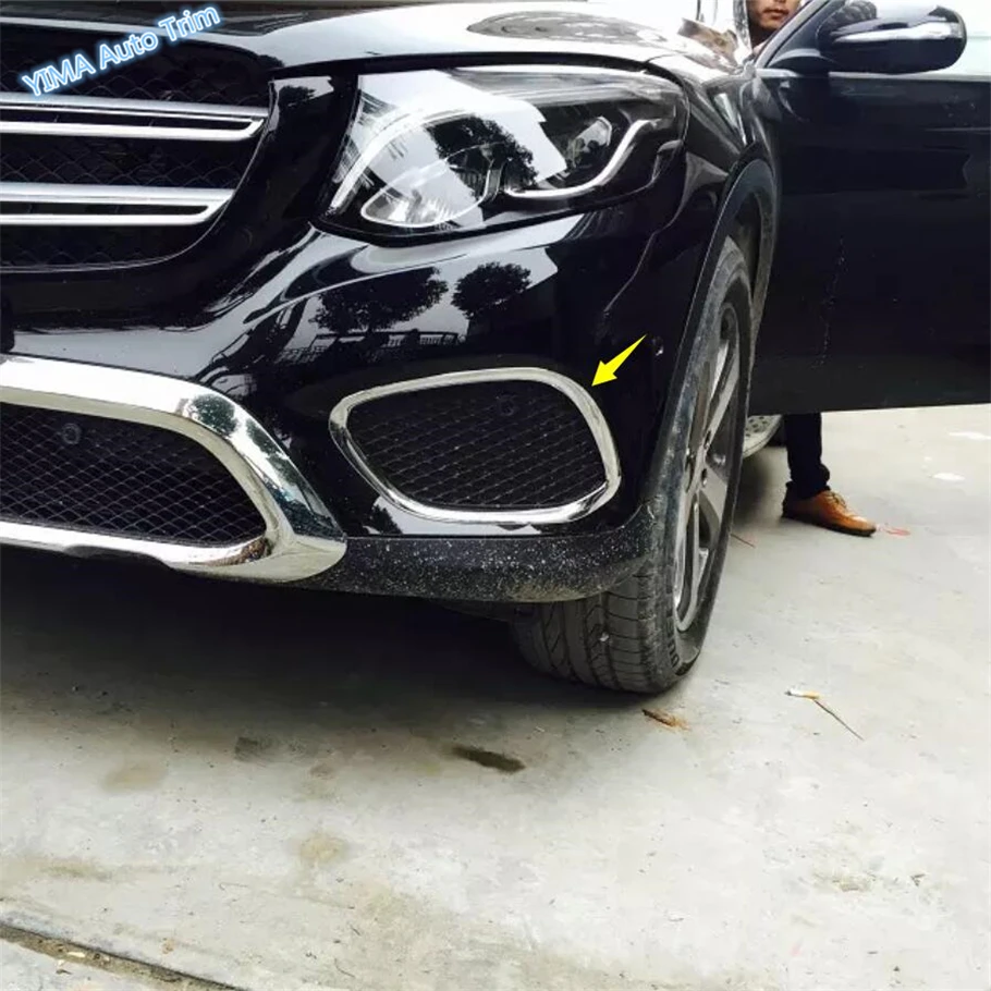 

Lapetus Auto Styling Chrome Front Bumper Fog Lights Lamp Frame Cover Trim Fit For Mercedes Benz GLC X253 2016 2017 2018 2019 ABS