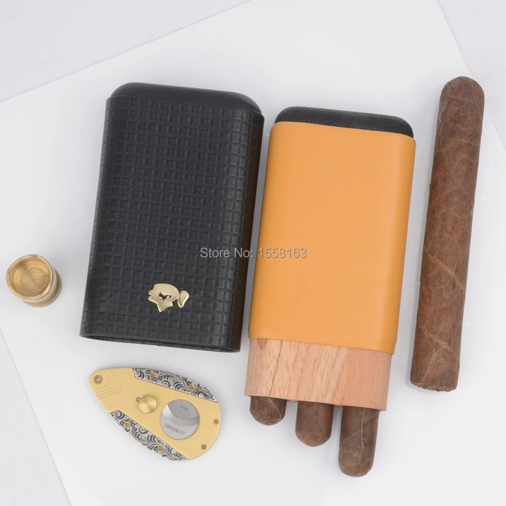 COHIBA путешествие на выходные держатель для сигары Cohiba из кедрового дерева 3 трубки для путешествий, сигара держатель подходит 3 пальца 54