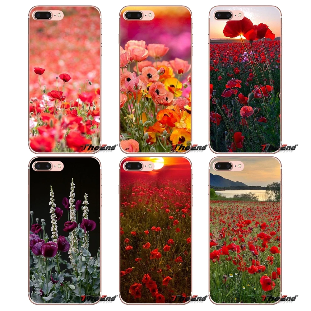 

Red Poppies cornflowers Silicone TPU Case For iPhone X 4 4S 5 5S 5C SE 6 6S 7 8 Plus Samsung Galaxy J1 J3 J5 J7 A3 A5 2016 2017