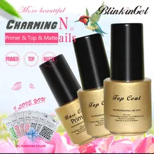 BlinkinGel 3 шт./лот 6 мл матовое лаки для ногтей верхнее покрытие УФ гель Лот матовое верхнее покрытие Замачивание без вытирания с мягкой грунтов...(China)