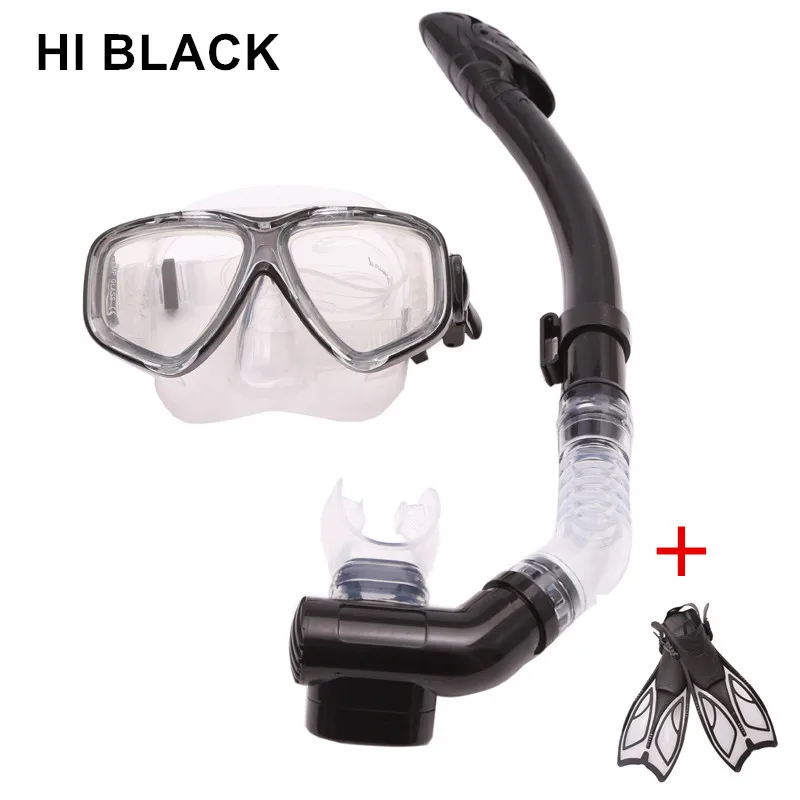 

Professional Diving Mask Set Submersible Long Diving Fins Dry snorkel Breathing Tube Adult Flexible Comfort Swimming Fins
