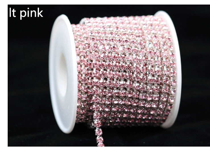 buy sewing supplies online 10yard 1Row ss6 ss12 ss16 colour Crystal Glass rhinestone Silver Cup claw close chain sewing Trim craft for Garment accessories Sewing Needles